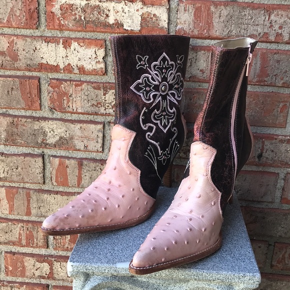 🚨B2G1 CAMILA Deep Berry Roses Pink Leather Pointy Toe Ankle Heeled Boots - Picture 2 of 15